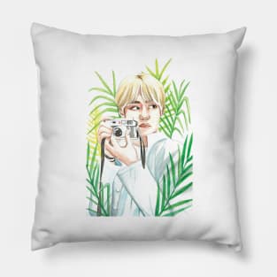 BTS V Kim Taehyung Nature Organic Watercolour Fanart Pillow