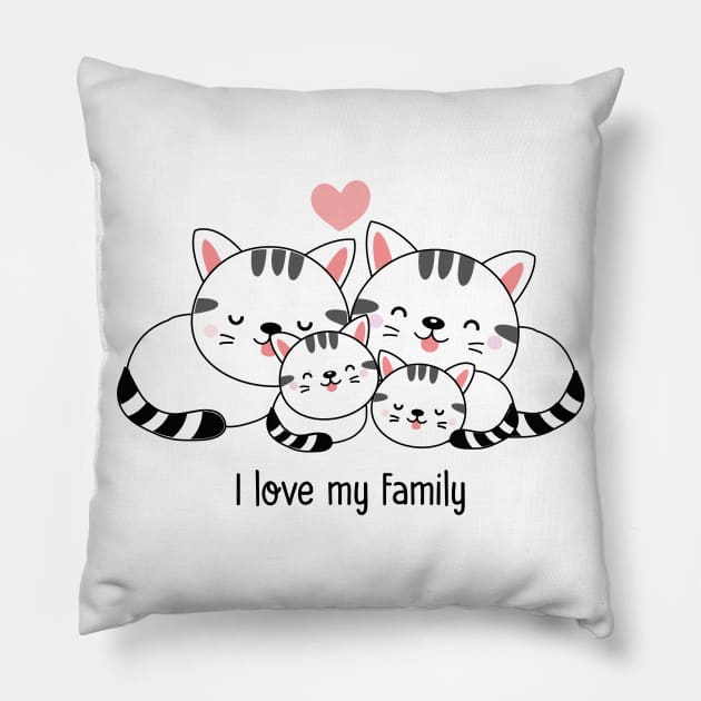 I Love My Family Pillow by MeksFashion