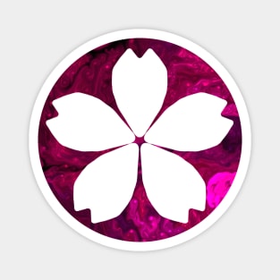 Inverted Dark Pink Flower Magnet