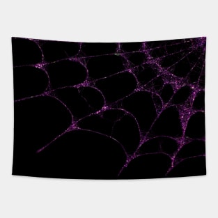 purple halloween glitter spiderweb scary cute gothic girl glam gifts Tapestry