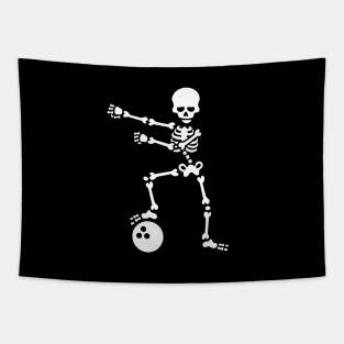 Bowling ball floss dance flossing skeleton Tapestry