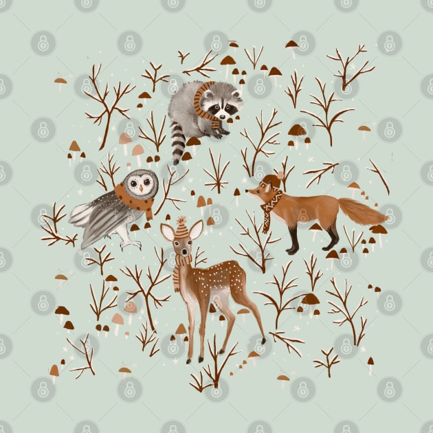 Winter woodland by Petit Faon Prints