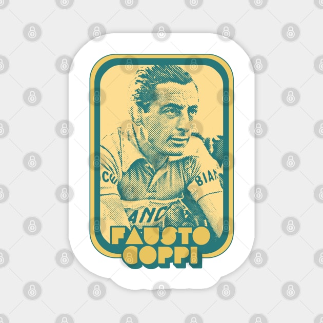 Fausto Coppi // Retro Cycling Fan Art Design Magnet by DankFutura