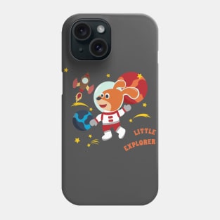 Space dog or astronaut in a space suit with cartoon style. Phone Case