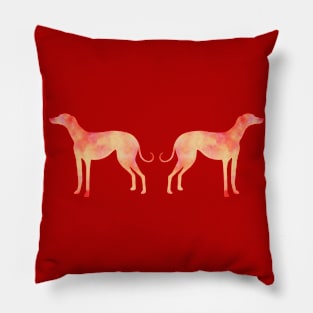 Yellow and orange Greyhound dog, version 3 Pillow