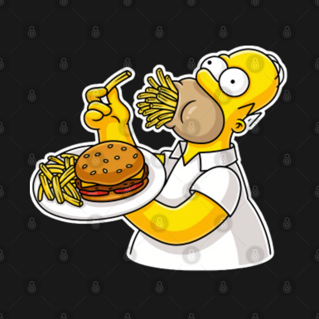 Simpsons Homer Simpson Eating Fast Food Simpsons TShirt TeePublic