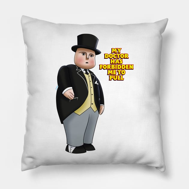 Fat Controller "forbidden to pull" Pillow by corzamoon