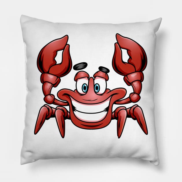 Happy Crab Pillow by BDAZ