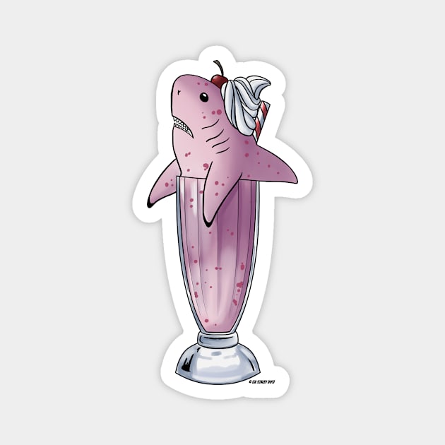 Strawberry Milkshark Magnet by lizstaley