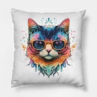 Tie Dye Cat Pillow