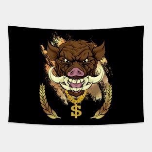 Boar with Swagger - Boar Bling Tapestry