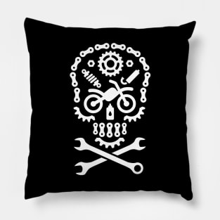 Halloween motocross skull motorcycle off-road Dia de los Muertos Sugar Skull Pillow