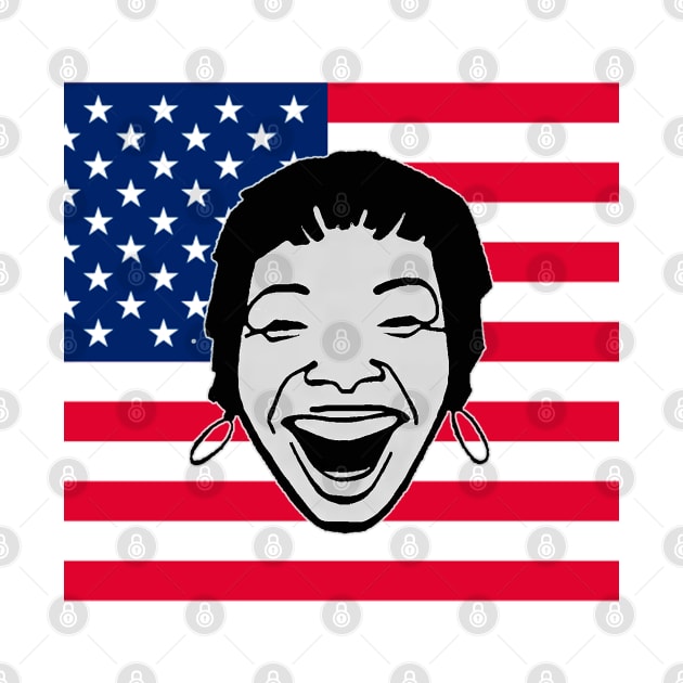 black girl in american flag by Marccelus