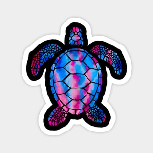 Red and Blue Watercolor Sea Turtle Magnet