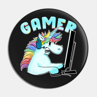 Unicorn Gamer Funny gamming Pin