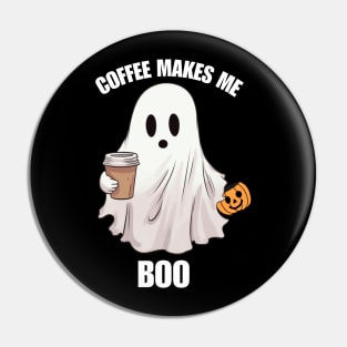 Ghost Coffee Halloween Funny Shirt Boo T-Shirt Boo Pin