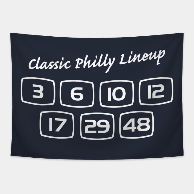 Classic Philly Lineup Tapestry by GloopTrekker