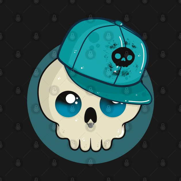 Cute Skull with SnapBack Cap by LittleBearBlue