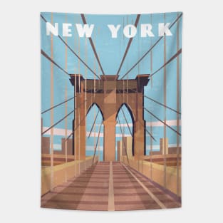 New York, USA.Retro travel poster Tapestry