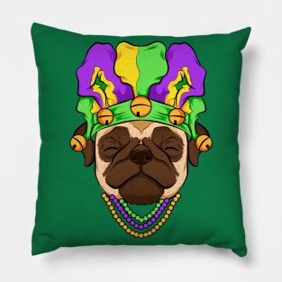 pug mardigras puppy funny new orleans Pillow