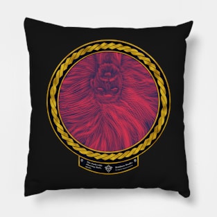The Dude with Flowing Hair (frame gold celtic rope space) flipped Pillow