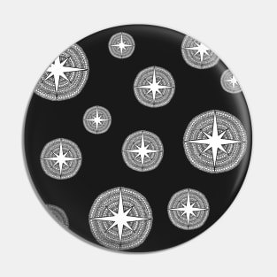 Copy of Twinkle Stars Black and White Pattern with Black Background Pin