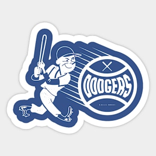 Vintage cartoon sticker souvenir for the Los Angeles Dodgers