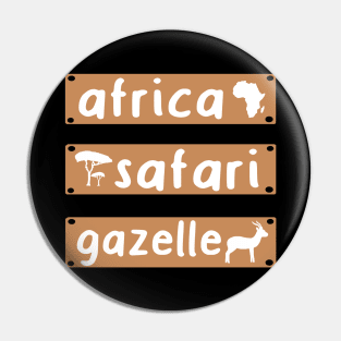 African Gazelle Africa Motif Safari Retro Pin