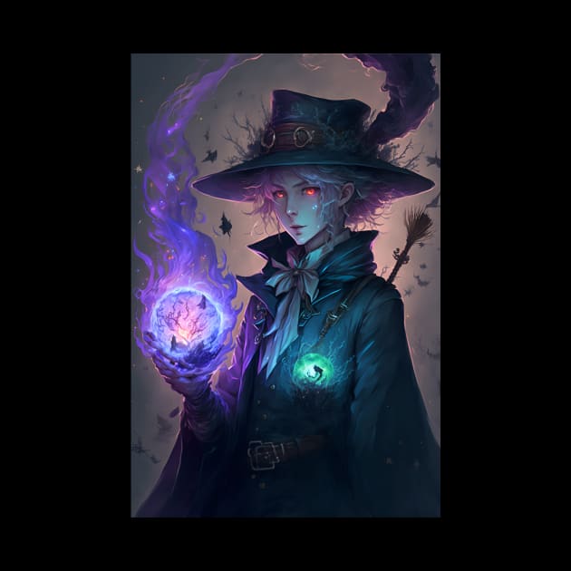 Anime Evil Witch Bounty Hunter with Magic Ball by Bubblebug