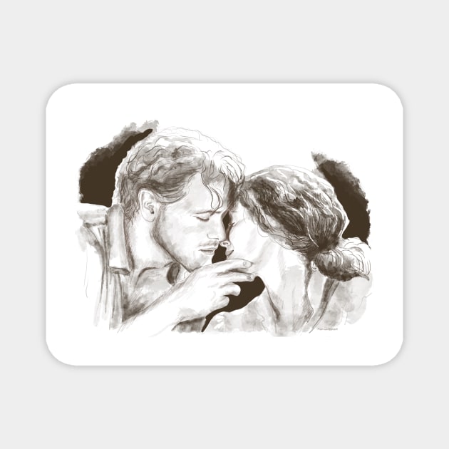 Jamie and Claire the Kiss Outlander Magnet by MamaODea