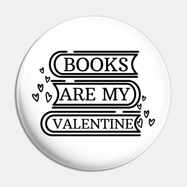 Books are my valentine Pin by Lomalo Design