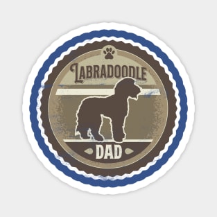 Labradoodle Dad - Distressed Labradoodle Silhouette Design Magnet