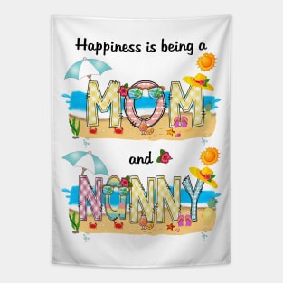 Happiness Is Being A Mom And Nanny Summer Beach Happy Mother's Tapestry