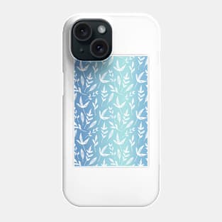 Blue leaves pattern Phone Case