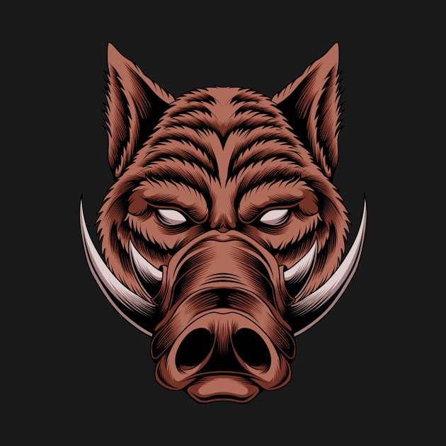 Angry Boar Head by Marciano Graphic