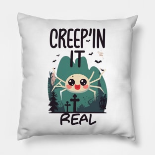 Kawaii Halloween Spider Pun Pillow