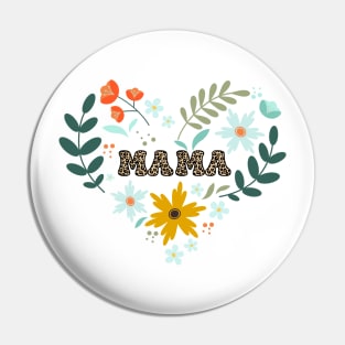 Cheetah Print Floral mom Pin