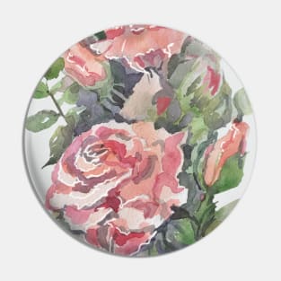 Watercolor Roses Pin