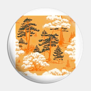 Warm Pine trees in shades of orange, yellow and vanilla with black highlights Pin