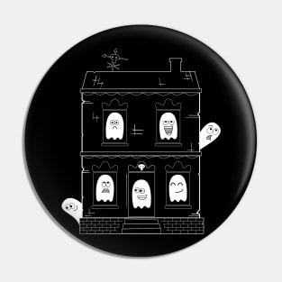 Spooky Cute Ghosts Haunted House Pin