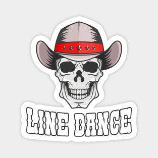 Line Dance Western Skull Magnet