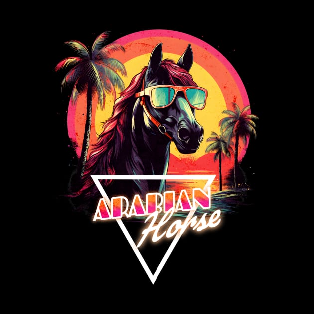 Retro Wave Arabian Horse Vibes by Miami Neon Designs