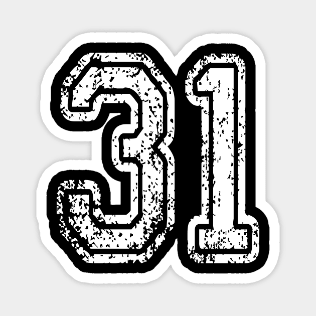 Number 31 Grungy in white Magnet by Sterling