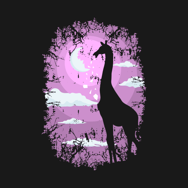 Giraffe Eating The Moon by TeesbyJohn