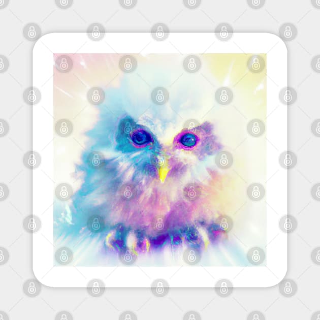 Cotton Candy Baby Owl Magnet by Cotton Candy Art