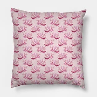 Pink Orchid Mantis Pattern Pillow