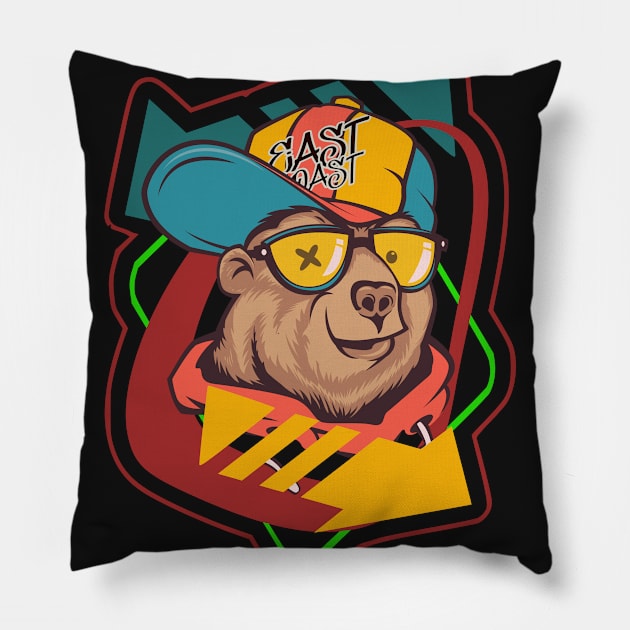 West Coast Bear Pinball style Pillow by SpaceWiz95