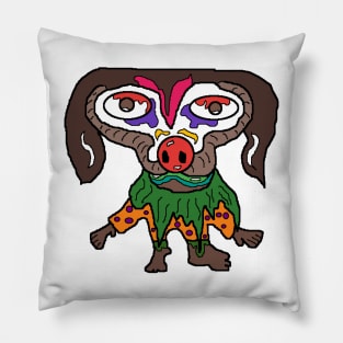 weird clown dog Pillow