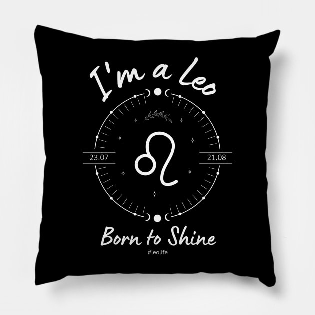 I'm a Leo Born to Shine Pillow by Enacted Designs