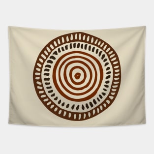 African Mudcloth Ethnic Pattern Circle Tapestry